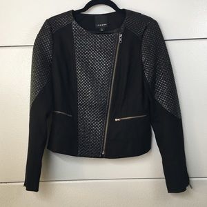 Trouvé Black Quilted Faux Leather Moto Jacket S